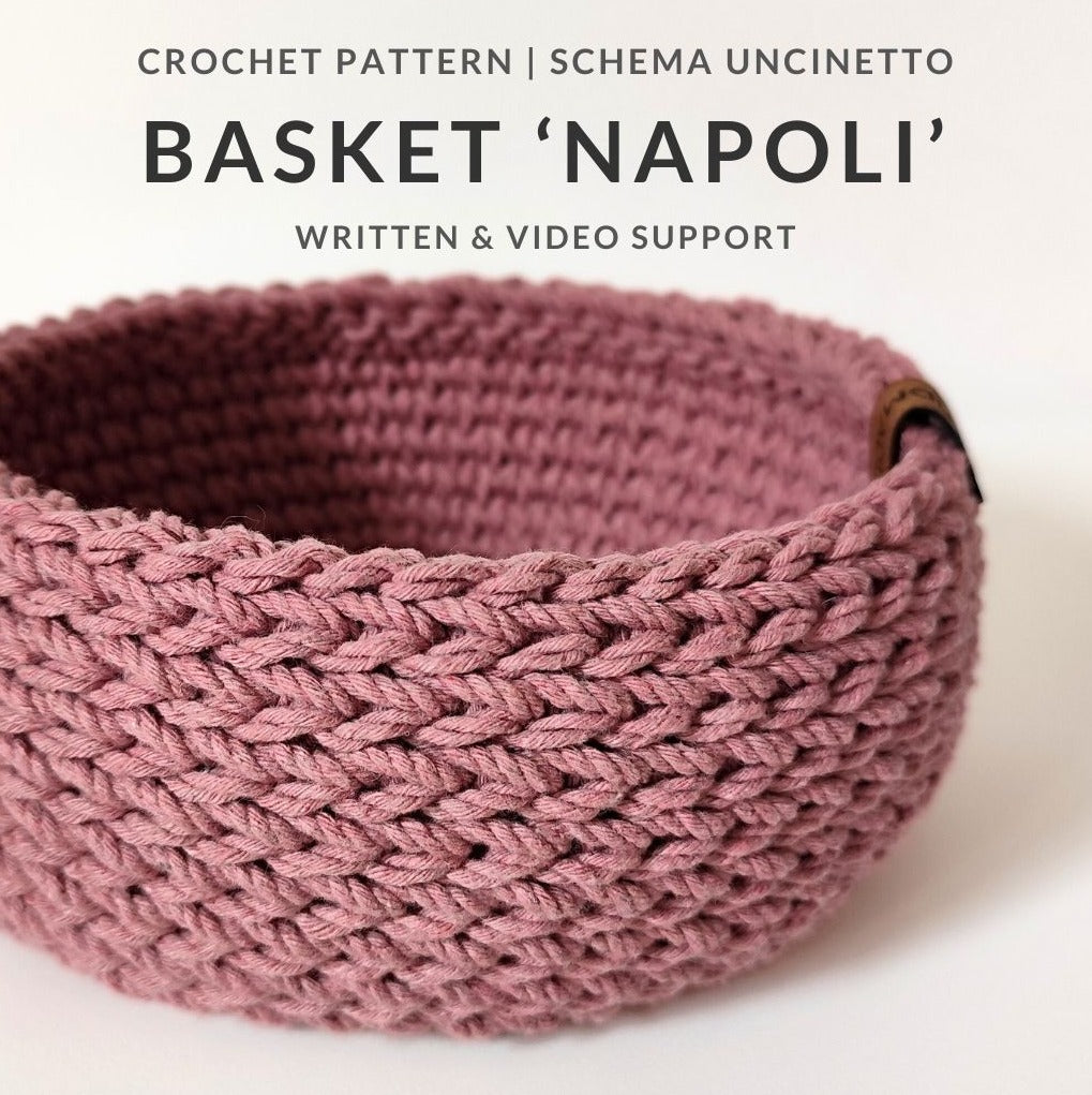 Crochet Pattern - PDF Download - Basket Napoli ENGLISH | ITALIAN