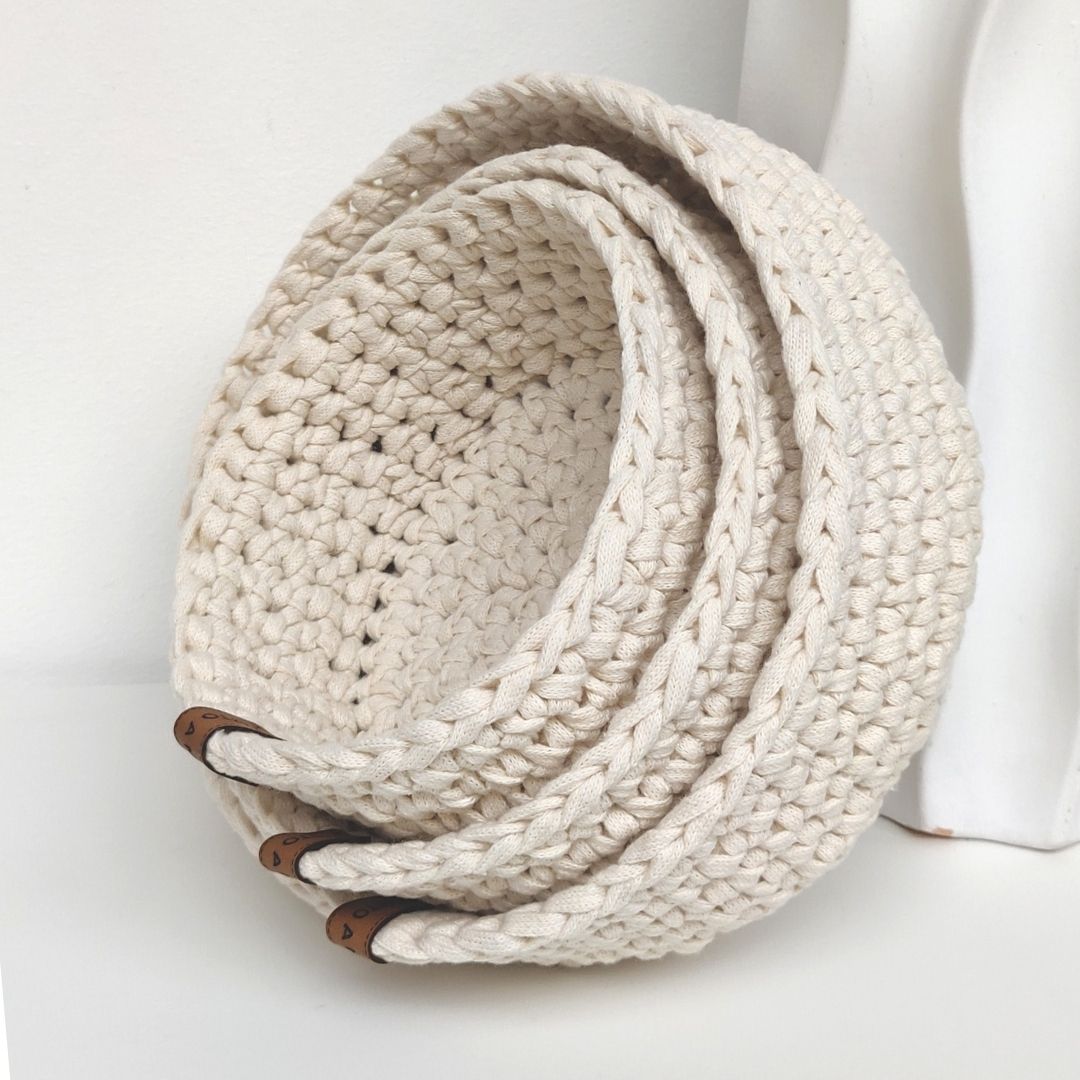 CROCHET PATTERN - Baskets Set - kitchen decor, bathroom decor - ENGLISH