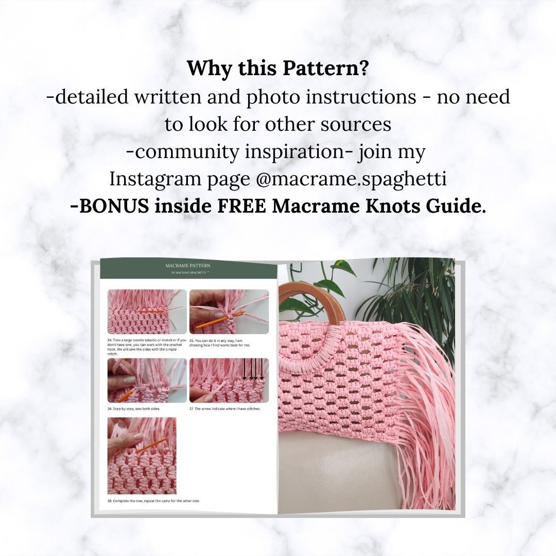 Macrame Pattern - Summer Bag "Angel Wings" - ENGLISH