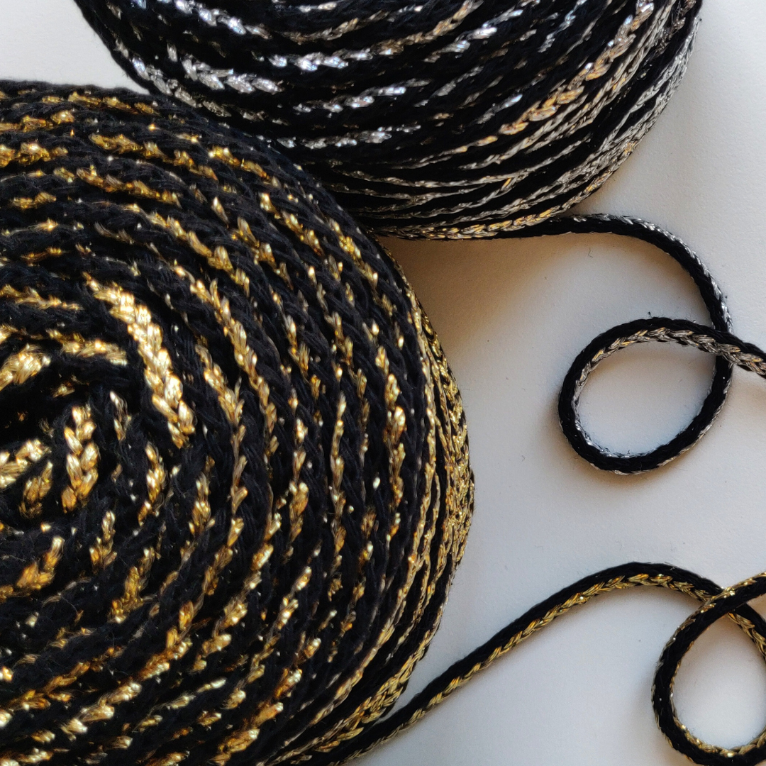 4mm Metallic Air Braided Cord | 50 meters