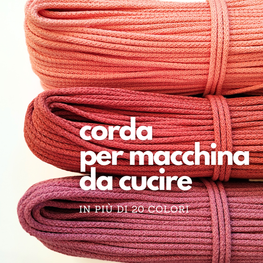 Corda di cotone per cucire a macchina, con anima, 5 mm | ceste, borse, tovagliette