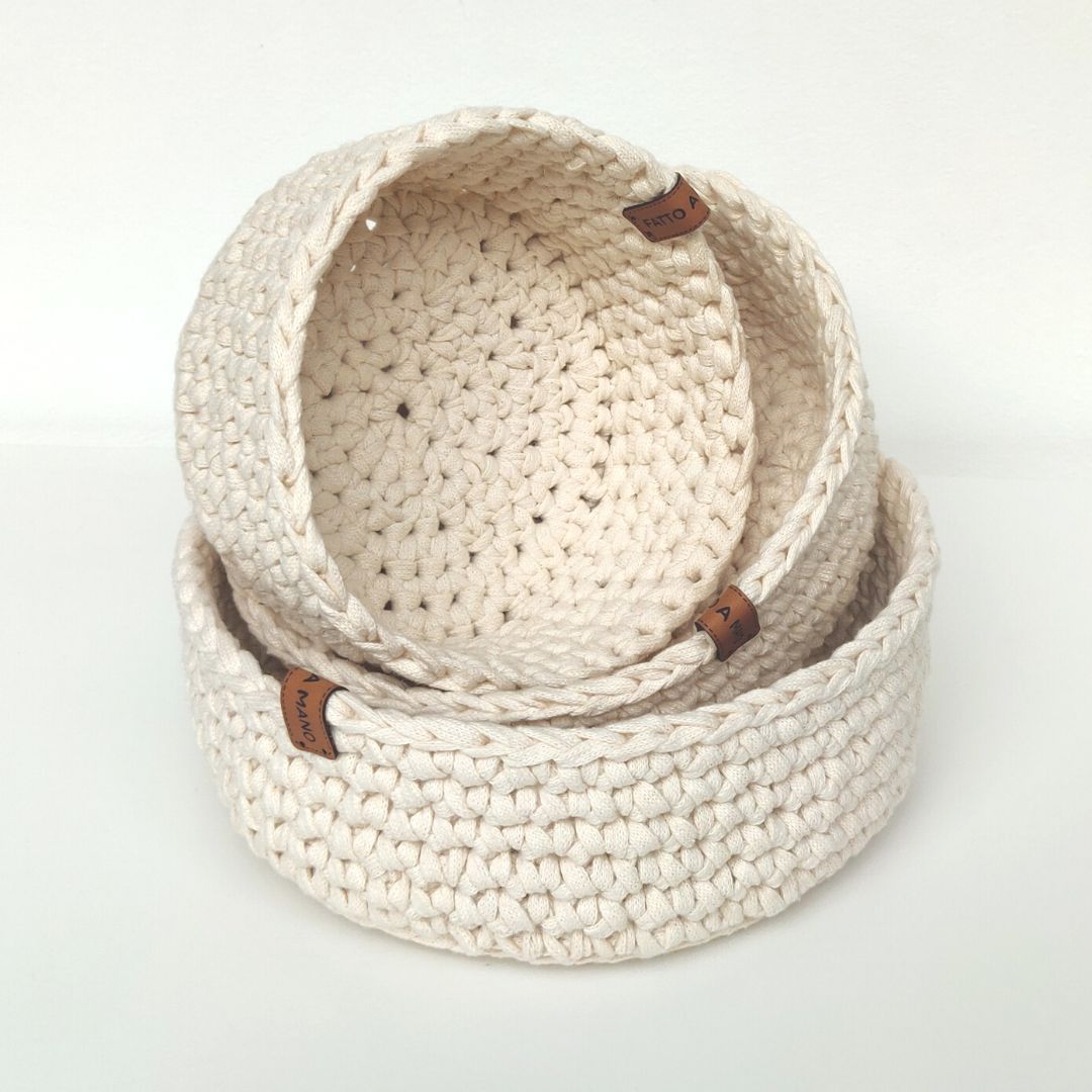 CROCHET PATTERN - Baskets Set - kitchen decor, bathroom decor - ENGLISH