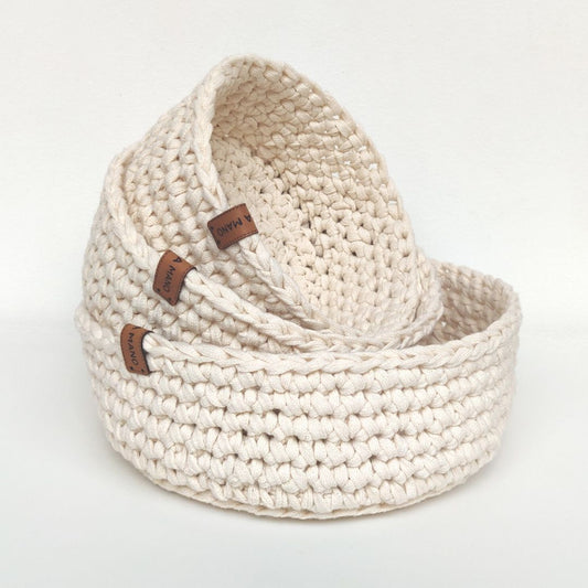 CROCHET PATTERN - Baskets Set - kitchen decor, bathroom decor - ENGLISH