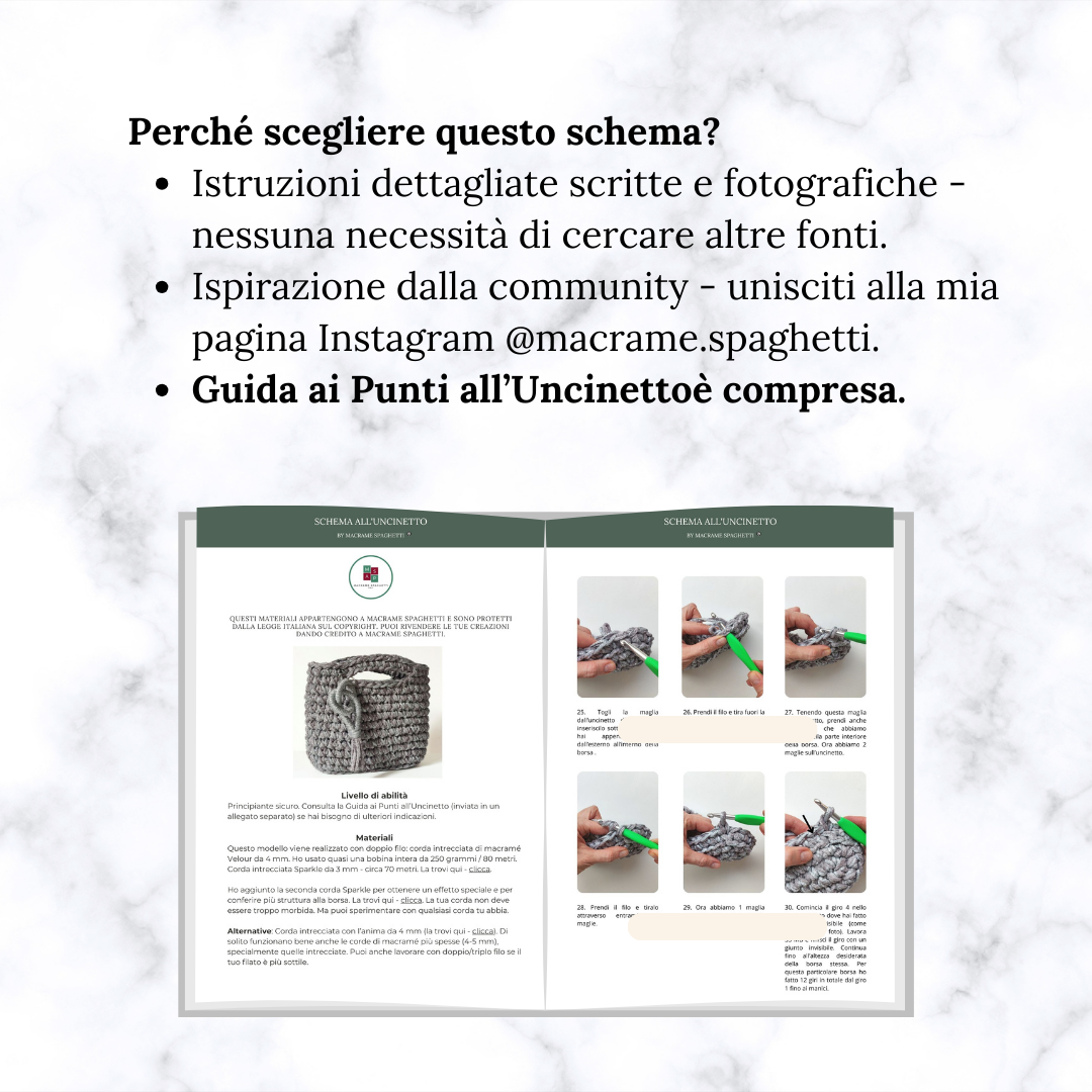 Crochet Bag "Garda Mini" Pattern - PDF Download - ITALIANO