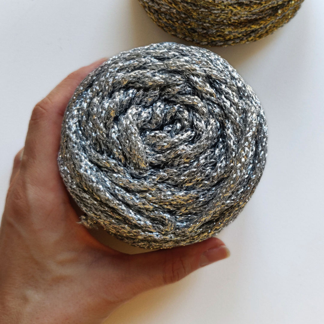 4mm Metallic Air Braided Cord | 50 meters