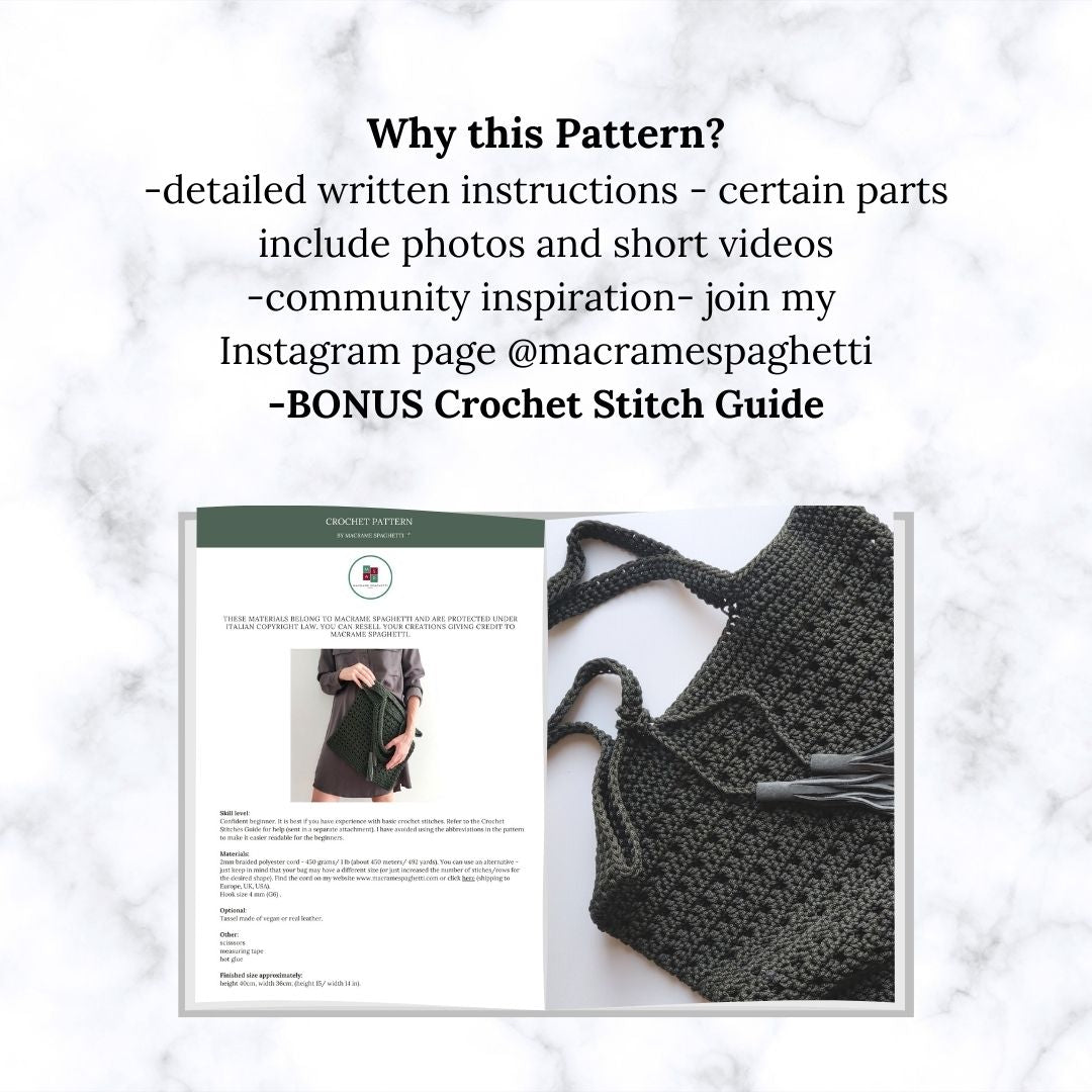 Crochet Net Bag Pattern "Monza" - ENGLISH