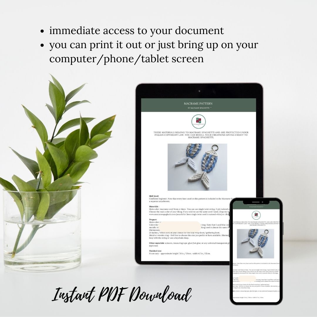 Macrame Fish Pattern - PDF Download - ENGLISH