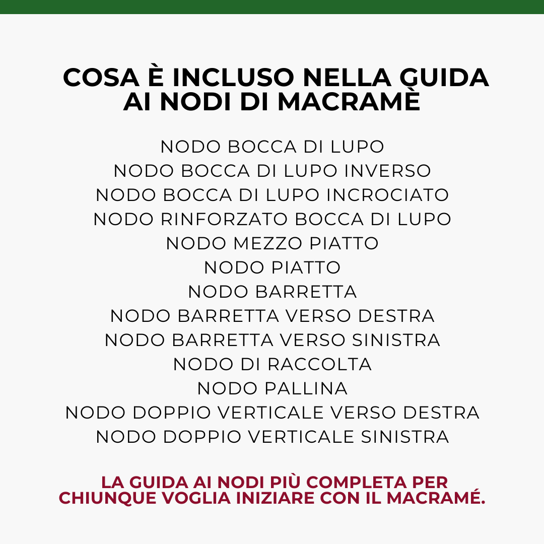 Guida ai Nodi di Macramé - ITALIANO