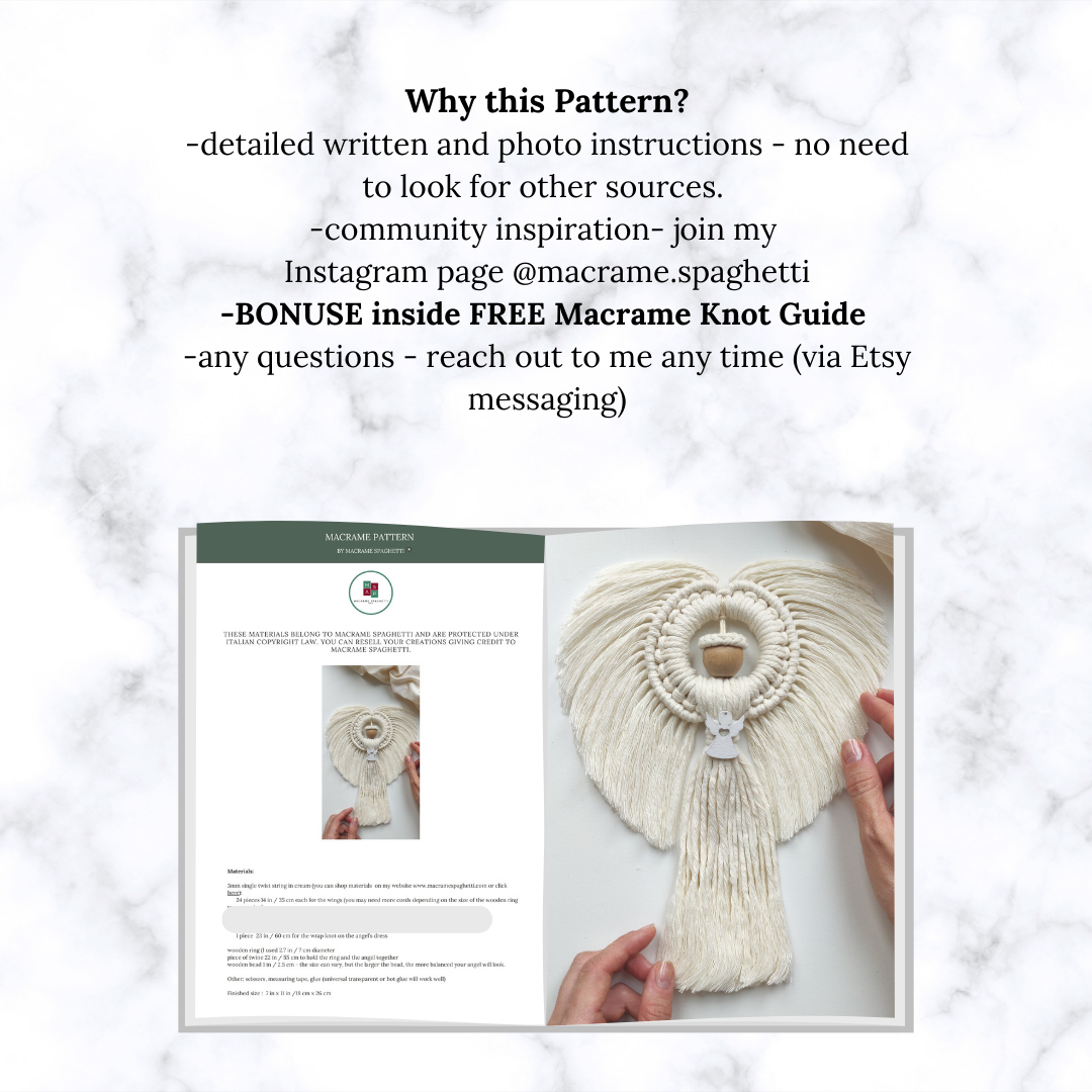 Macrame Mini Angel Pattern - PDF Download - ENGLISH
