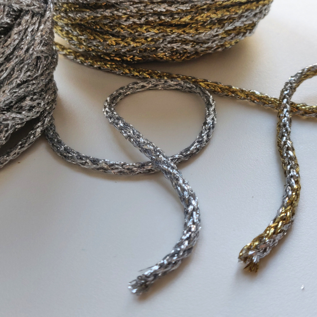 4mm Metallic Air Braided Cord | 50 meters