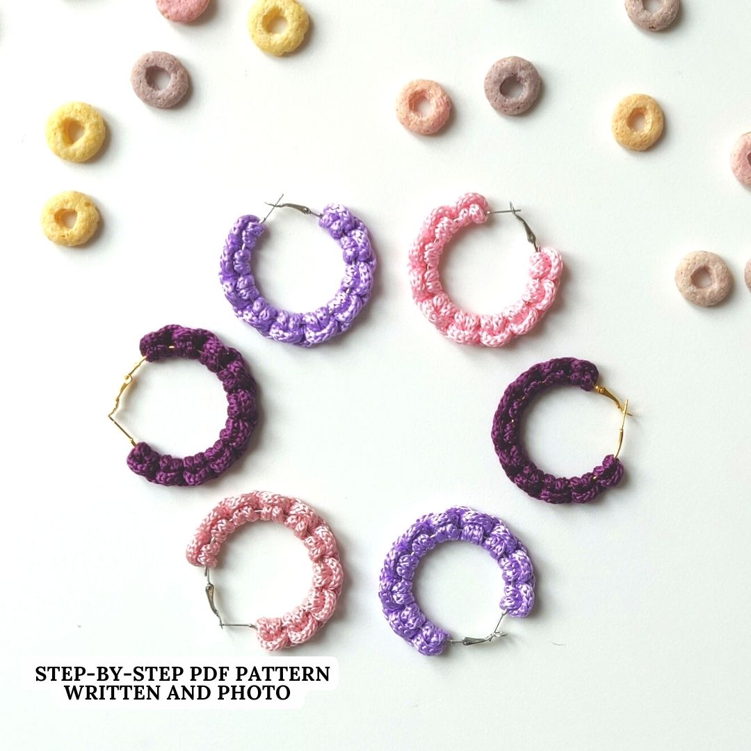 Macrame Loop Earrings Pattern - PDF Download - ENGLISH