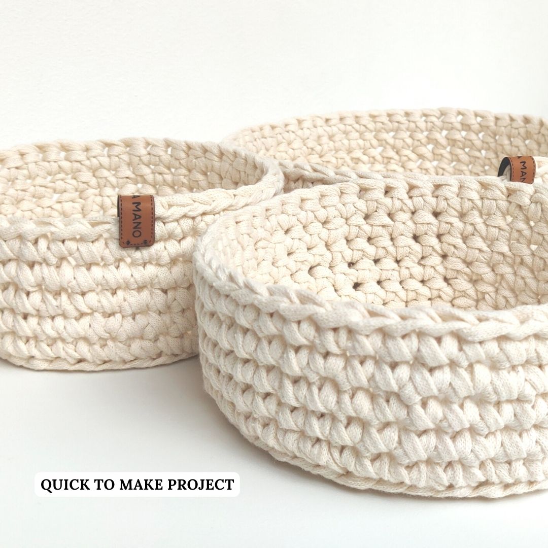 CROCHET PATTERN - Baskets Set - kitchen decor, bathroom decor - ENGLISH