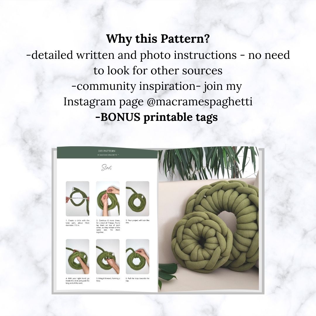 DIY PATTERN in English - Decorative Pillow - Instant Digital Download
