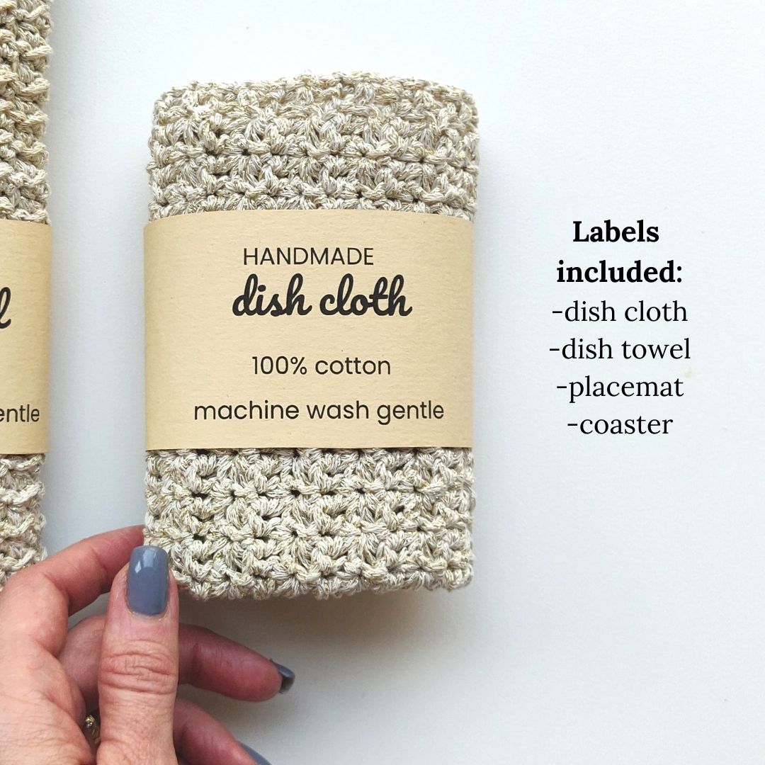 WRAP LABELS - kitchen decor, washcloths, bathroom decor - the savon set - ENGLISH