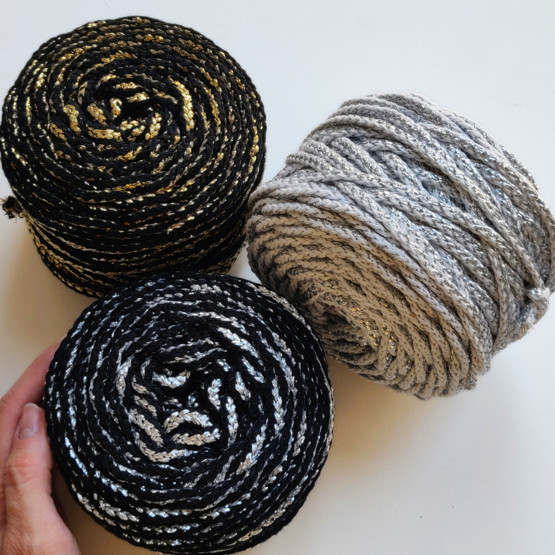 4mm Metallic Air Braided Cord | 50 meters