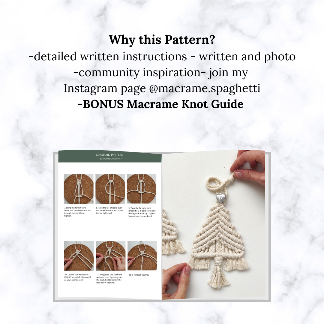 Macrame Christmas Patterns Bundle | DIY Macramé Christmas Ornaments Pattern - ENGLISH