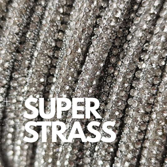 Macrame Spaghetti Super Strass 4 mm argento