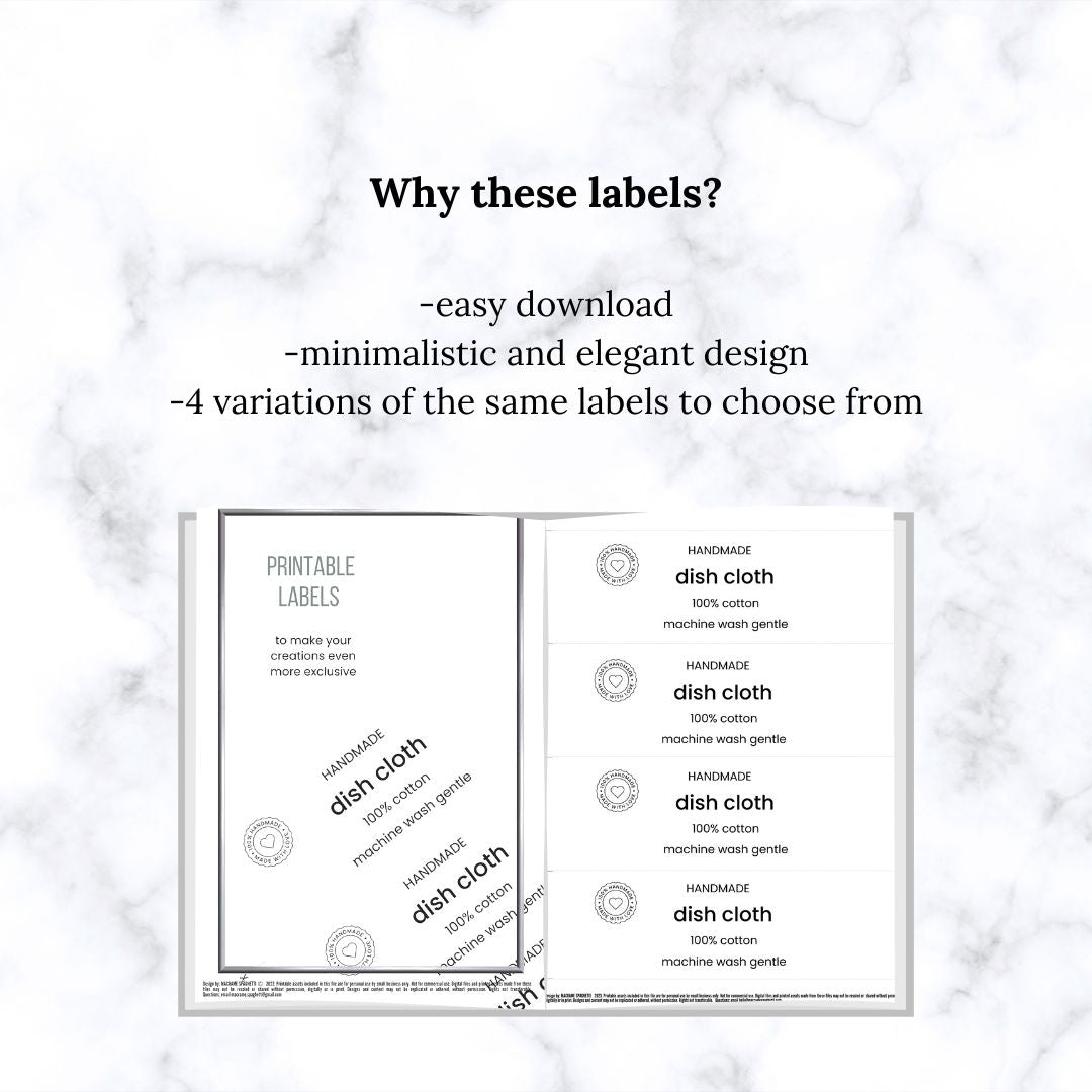 WRAP LABELS - kitchen decor, washcloths, bathroom decor - the savon set - ENGLISH