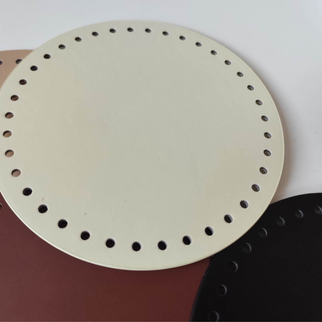 Round Vegan Leather Bag Base | 18 cm diameter