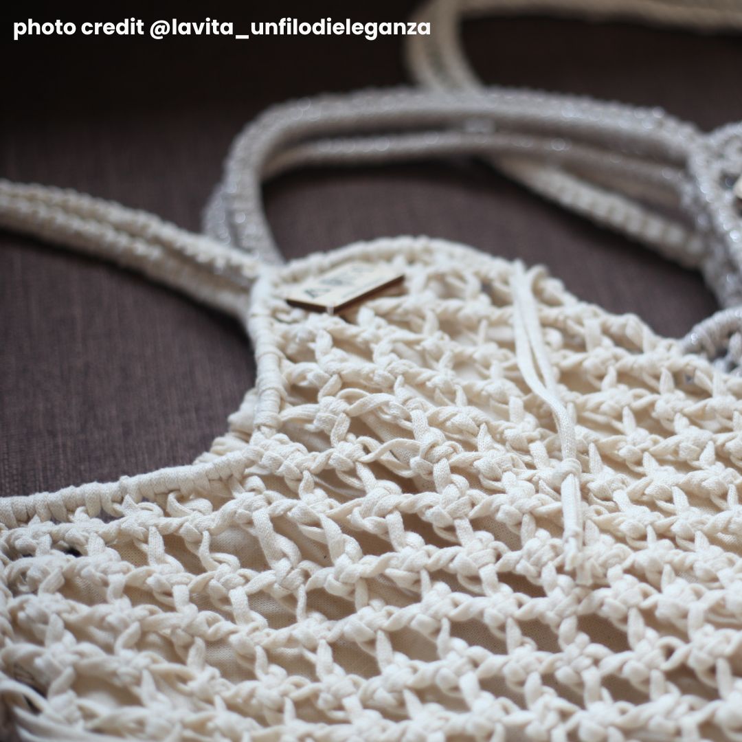 Fettucia in cotone da 4mm, in cotone riciclato