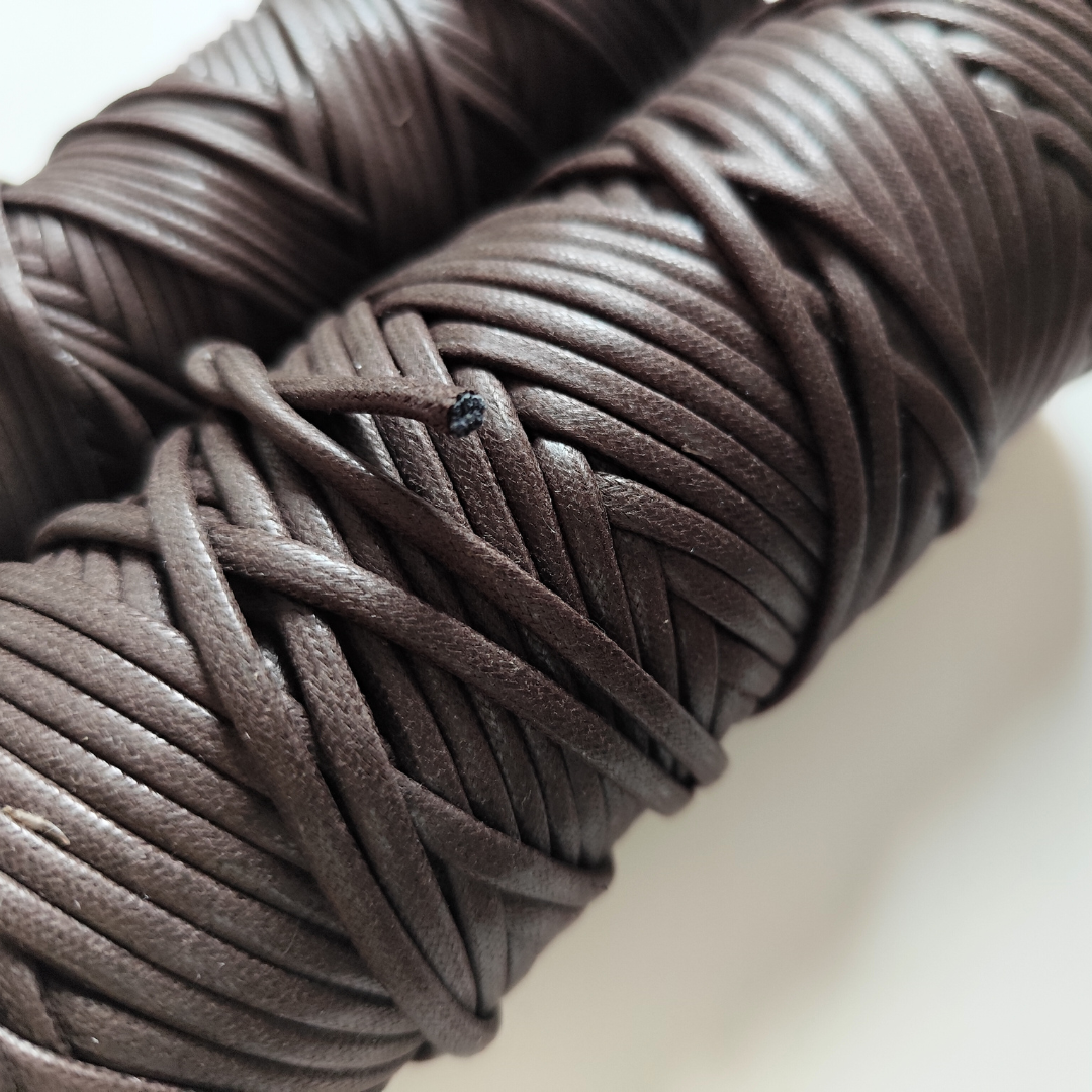 Cordoncino cerato in cotone | Cioccolato | 2.5 mm, 3.5 mm