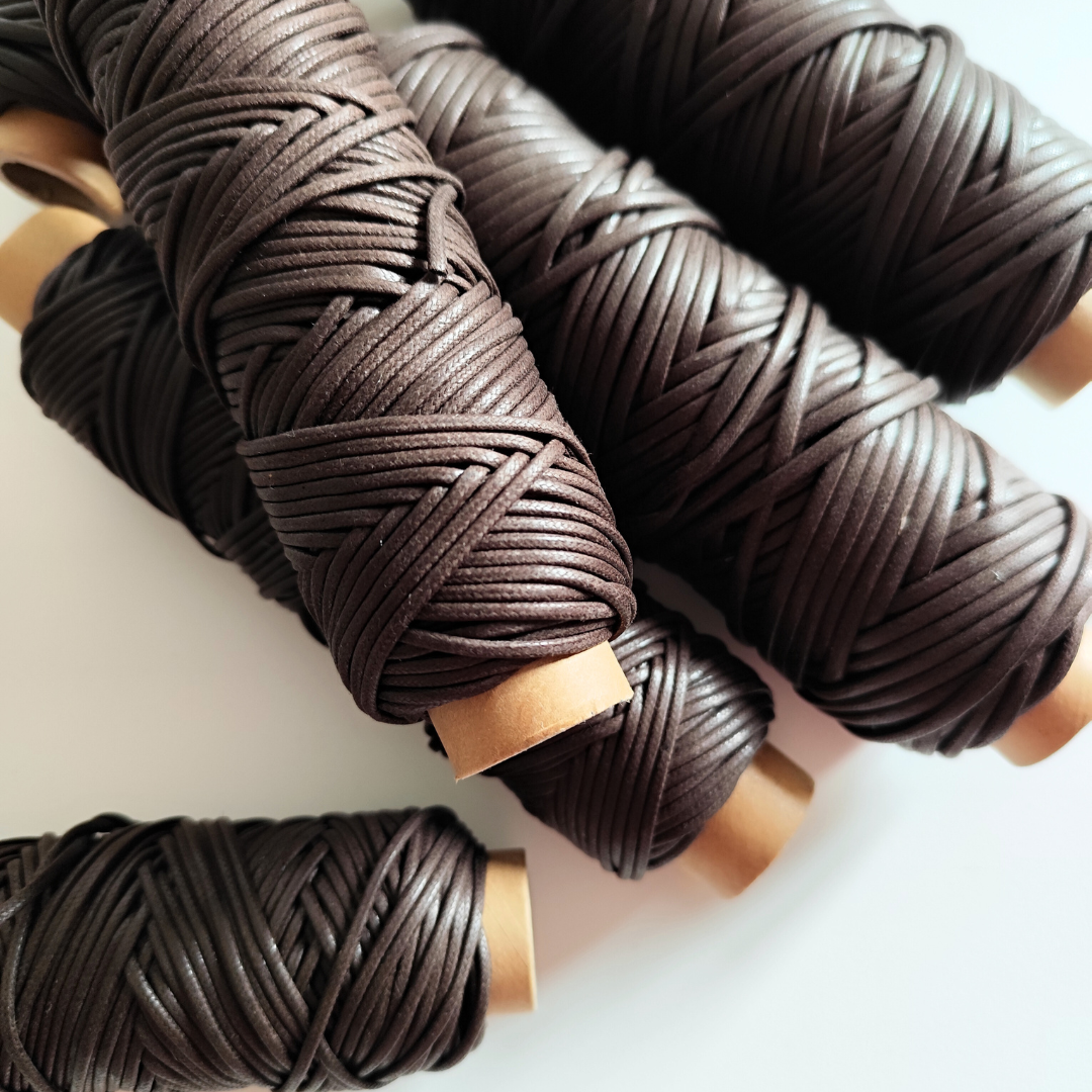 Cordoncino cerato in cotone | Cioccolato | 2.5 mm, 3.5 mm