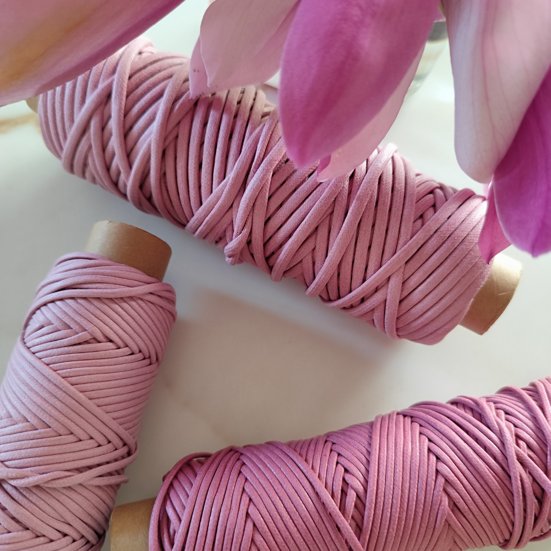 Cordoncino cerato in cotone | Orchidea & Malva 2.5 mm, 3.5 mm