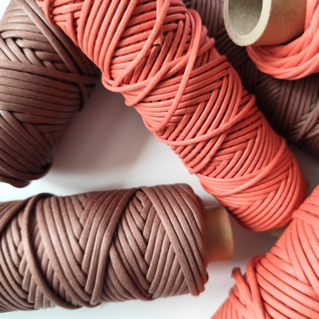 Waxed Cord | Pumpkin and Caffè Latte 2.5mm, 3.5 mm