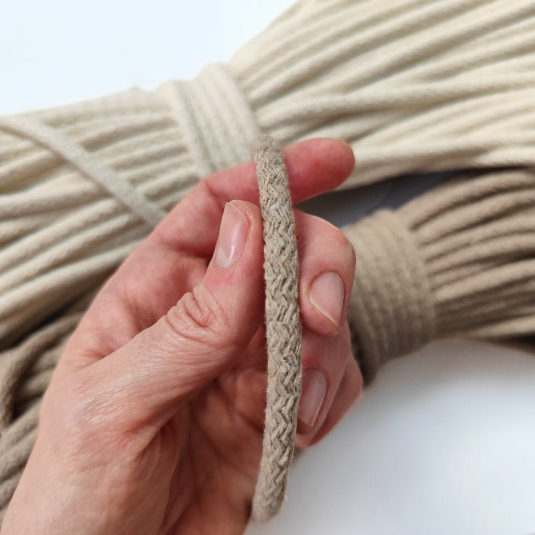 7mm Braided Cotton Cord with Core
