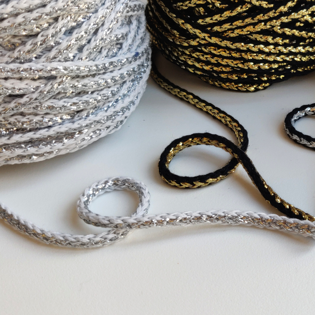 4mm Metallic Air Braided Cord | 50 meters