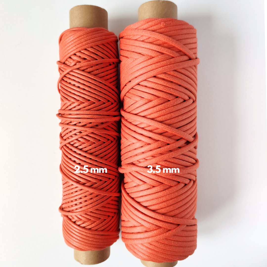Waxed Cord | Pumpkin and Caffè Latte 2.5mm, 3.5 mm