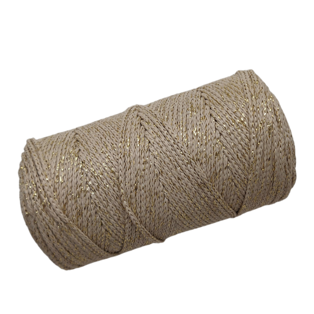 2mm cordoncino in poliestere colore ecru