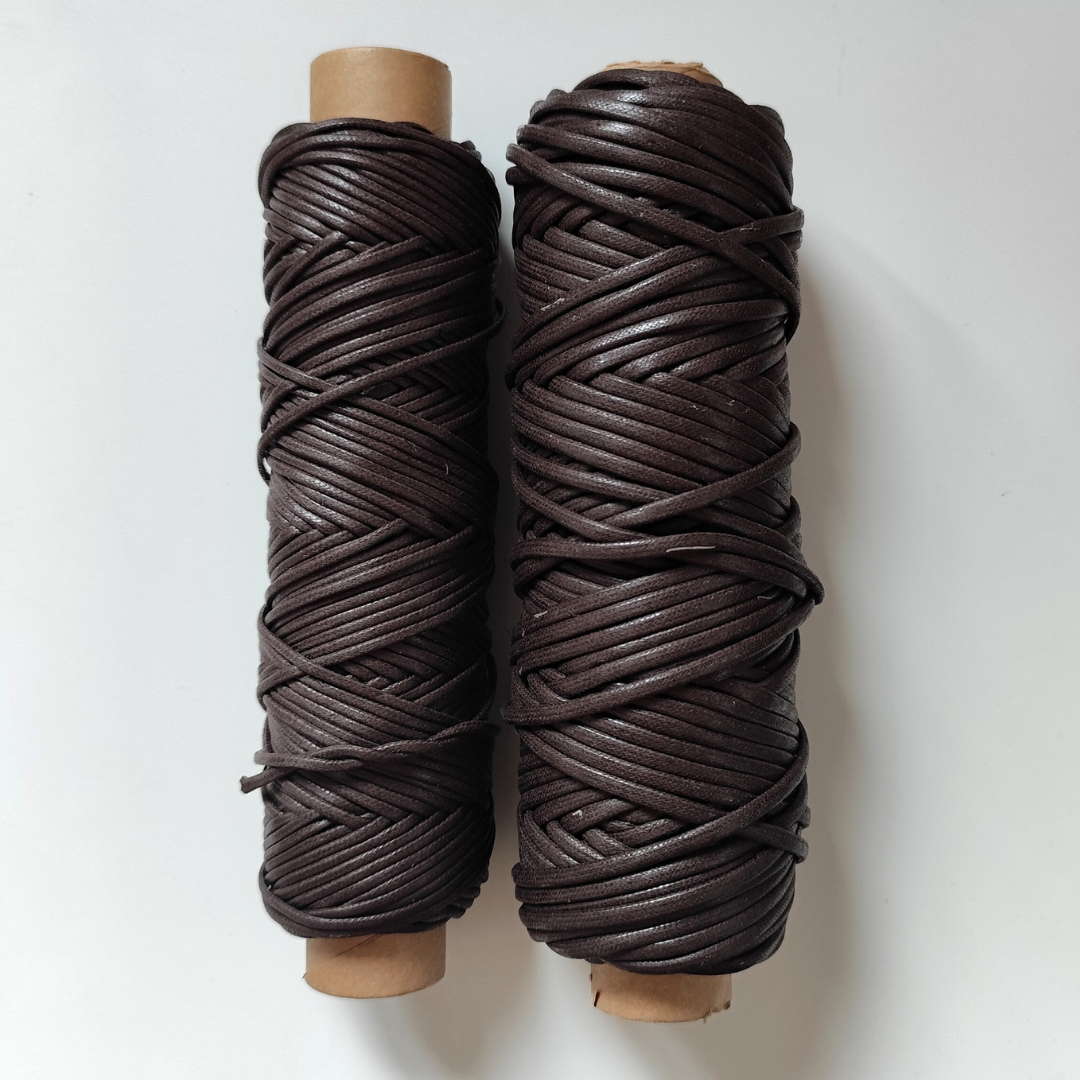 Cordoncino cerato in cotone | Cioccolato | 2.5 mm, 3.5 mm