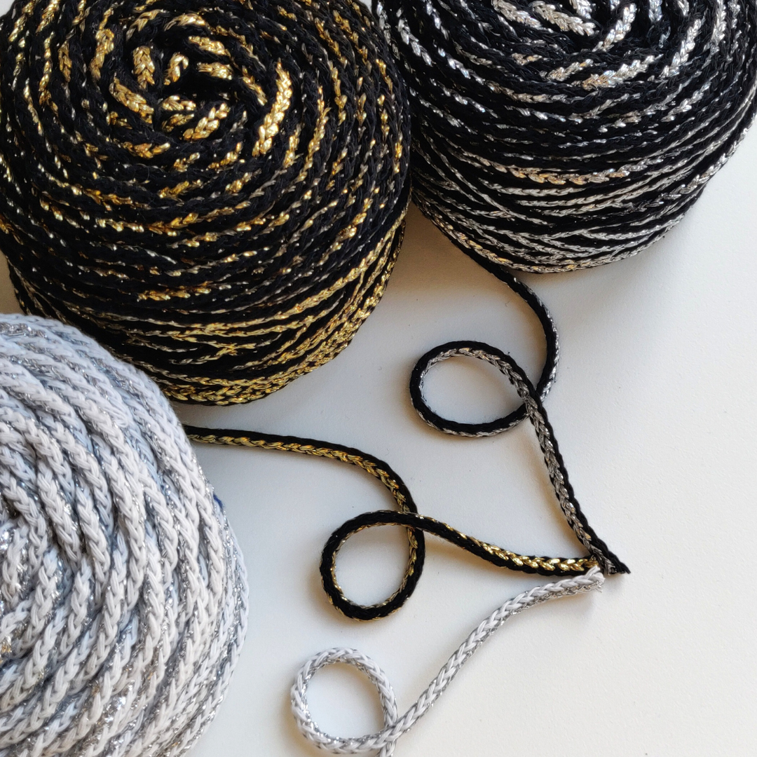 4mm Metallic Air Braided Cord | 50 meters