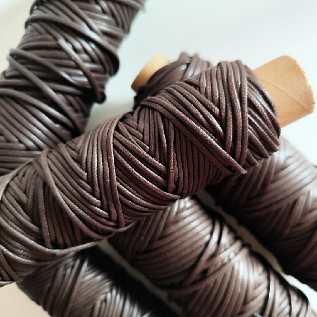 Cordoncino cerato in cotone | Cioccolato | 2.5 mm, 3.5 mm