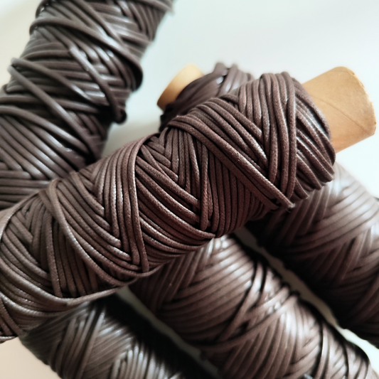 Cordoncino cerato in cotone | Cioccolato | 2.5 mm, 3.5 mm
