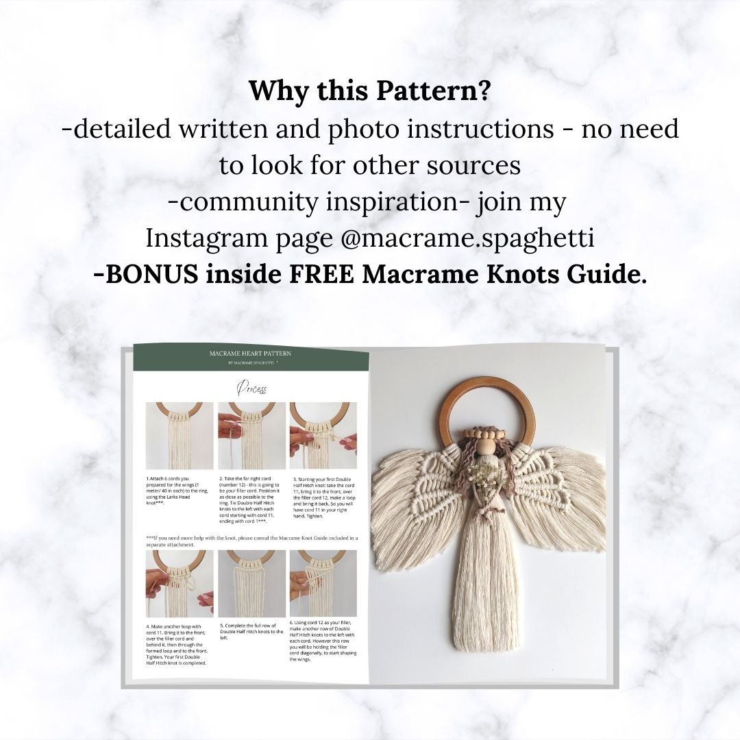 Macrame Angel Pattern - PDF Download - ENGLISH | ITALIANO