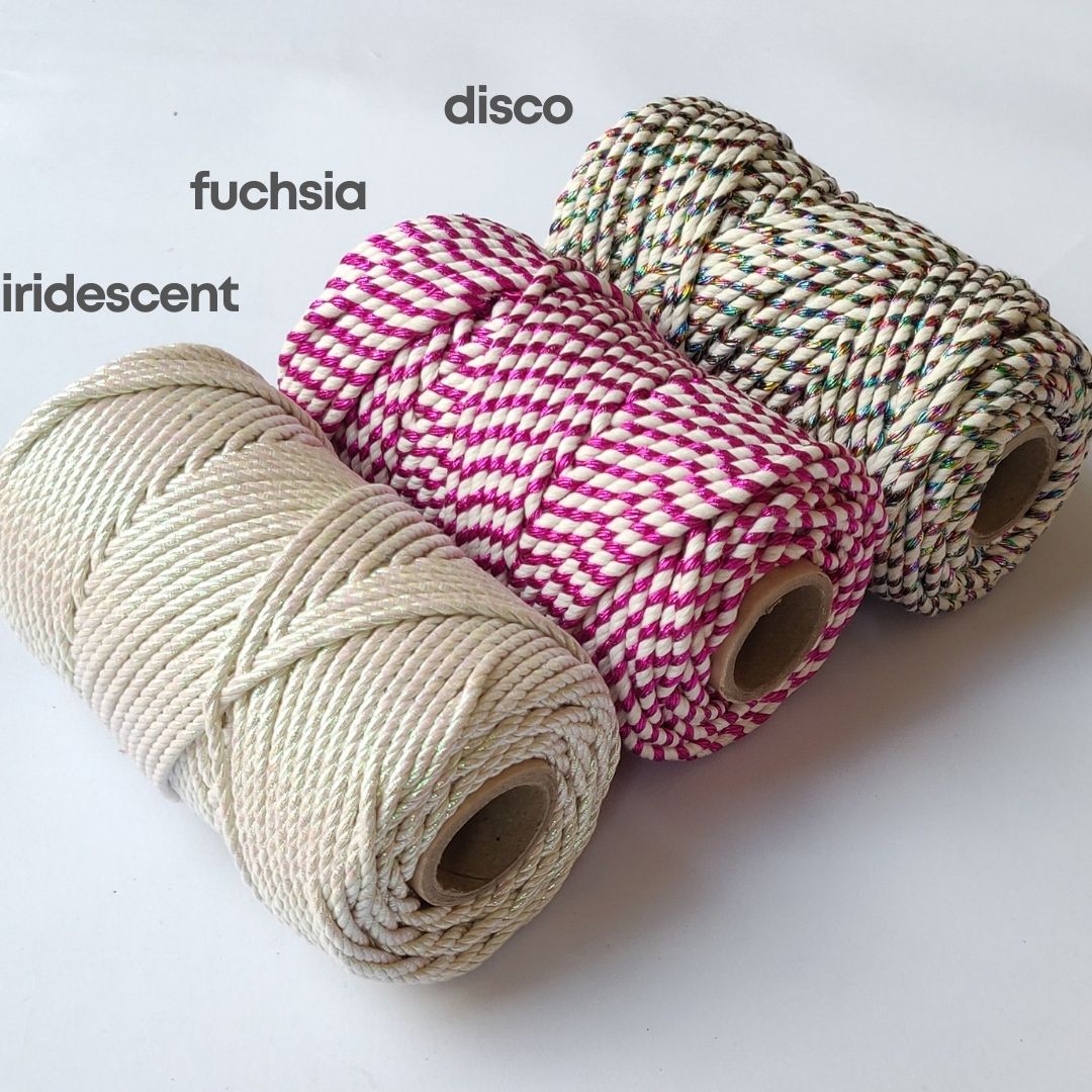 4mm Cotton & Metallic 3-Ply Rope