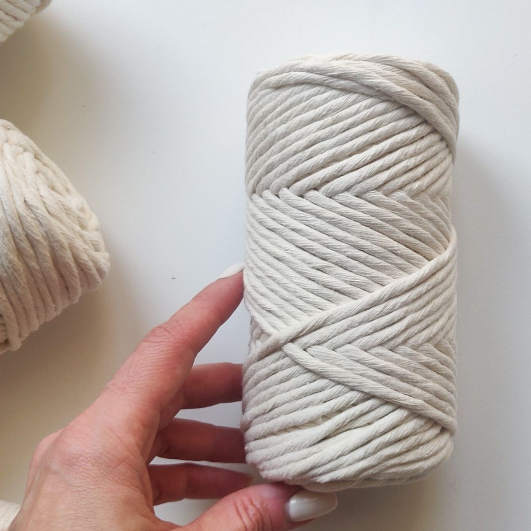Corda di cotone riciclato da 3 mm (single twist e twisted a 3 capi)