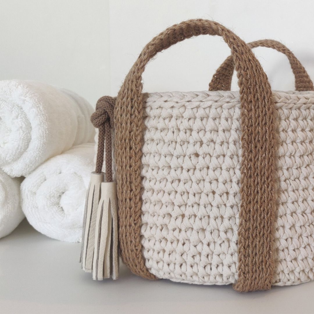 CROCHET PATTERN - Basket - kitchen decor, bathroom decor - ENGLISH