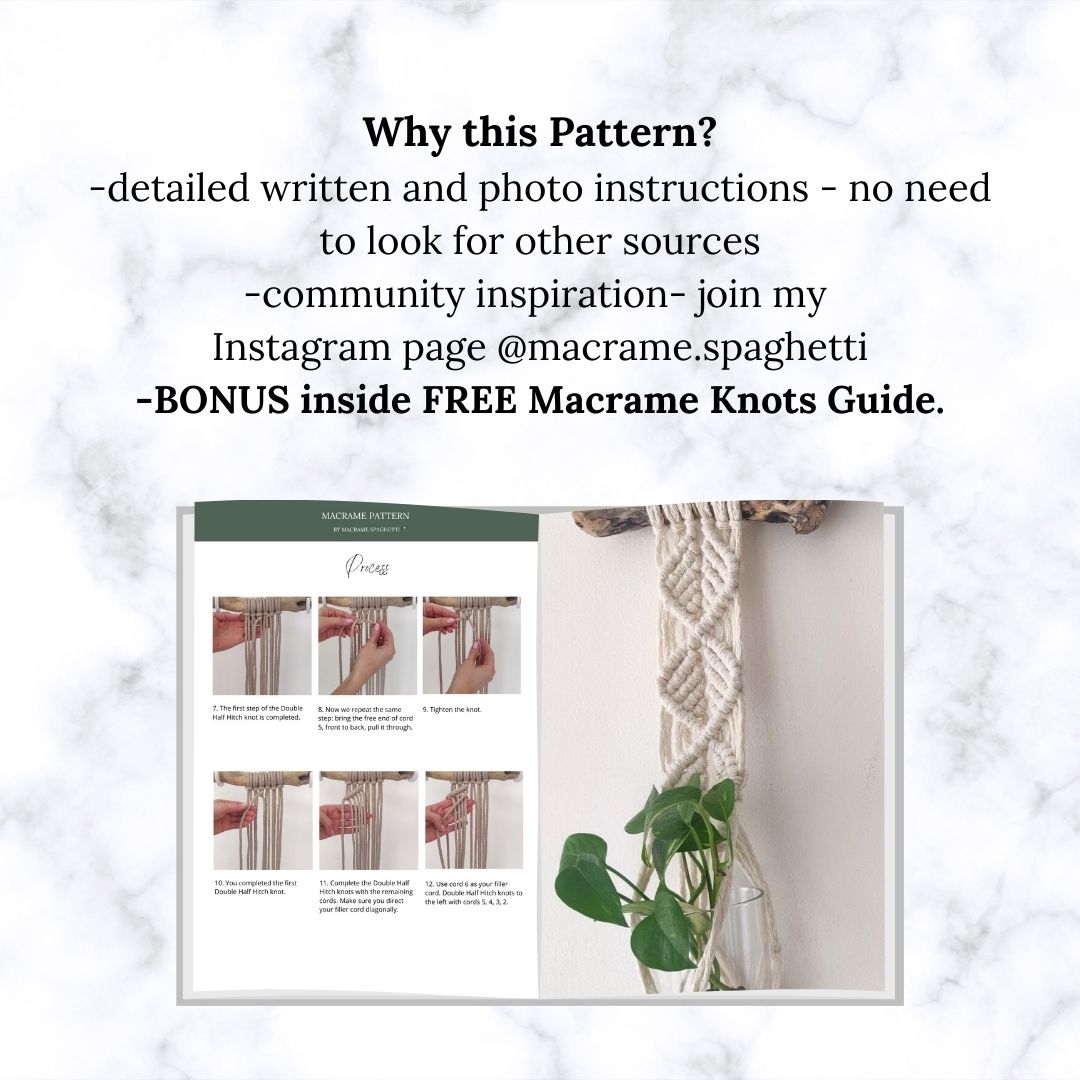 Macrame Pattern Mini Plant Hanger - PDF Download - ENGLISH