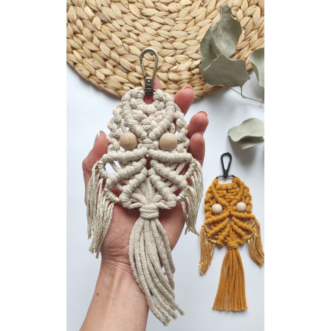 Macrame Pattern - PDF Download - Mini Owl Keychain - ENGLISH
