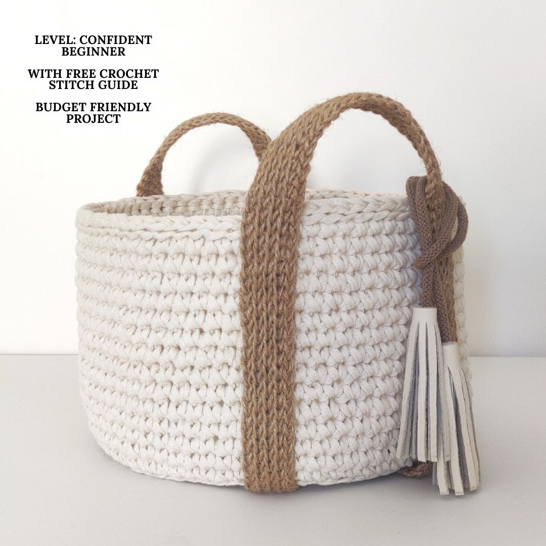 CROCHET PATTERN - Basket - kitchen decor, bathroom decor - ENGLISH