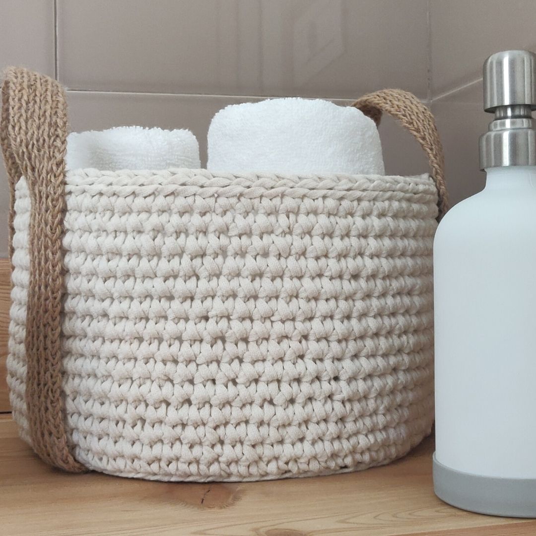 CROCHET PATTERN - Basket - kitchen decor, bathroom decor - ENGLISH