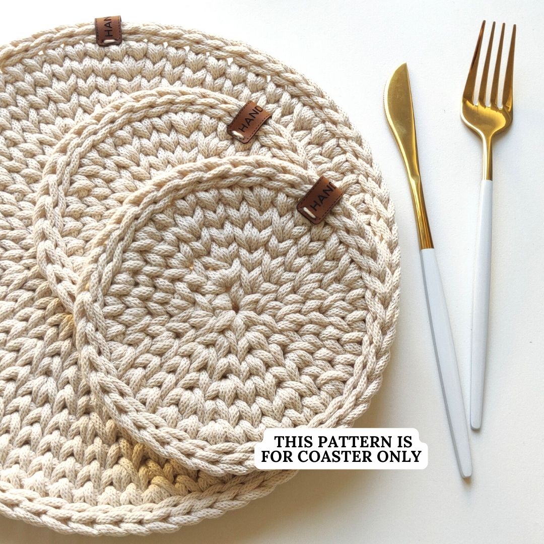 Crochet Coaster - Written Pattern in ENGLISH with Video Tutorial