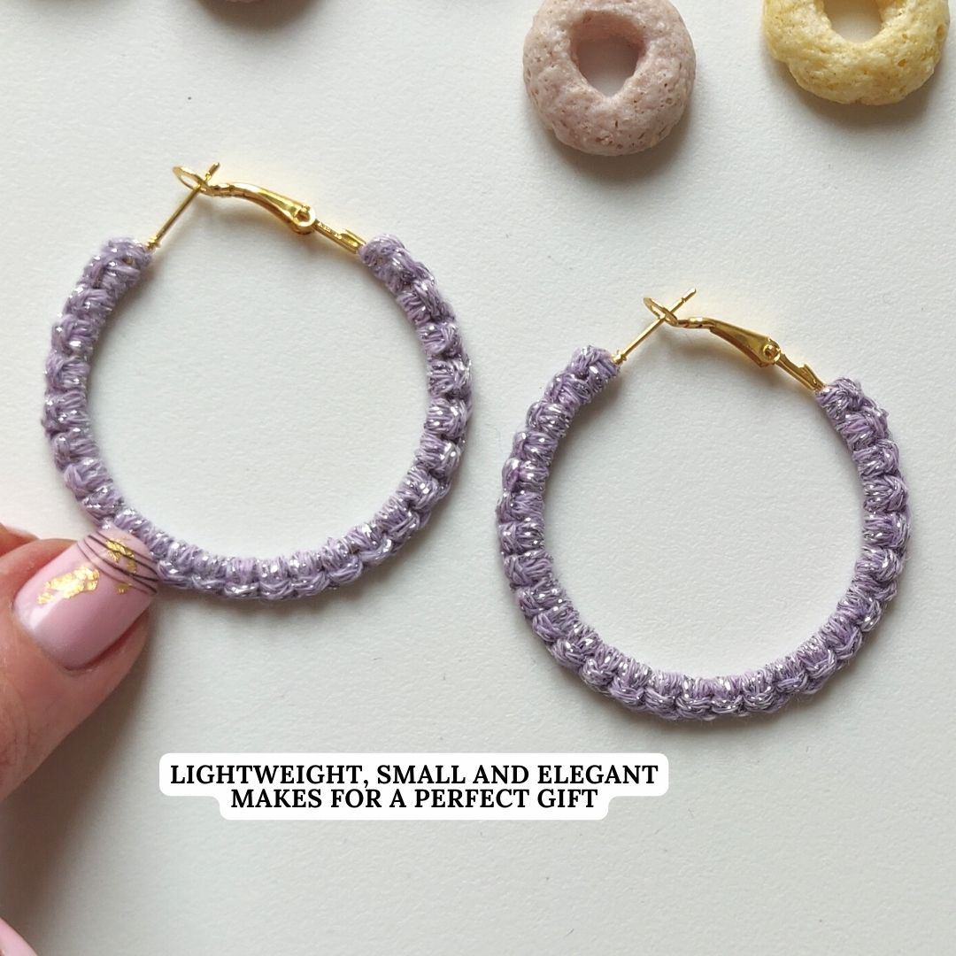 Macrame Loop Earrings Pattern - PDF Download - ENGLISH