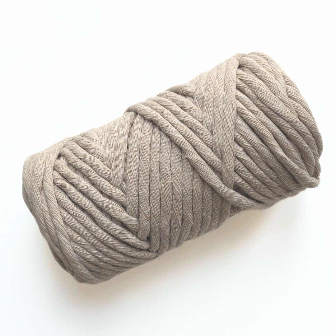 Cordon torsadé simple en coton recyclé de 5 mm