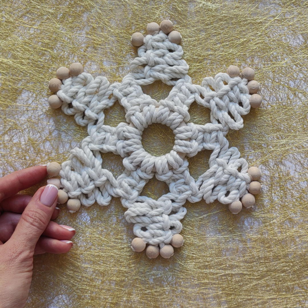 Macrame Snowflake Pattern Coaster Macrame Pattern Snowflake - PDF Download - ENGLISH – Macrame Spaghetti