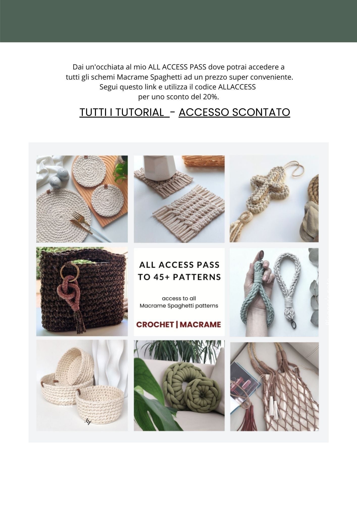 Macrame Leaf Pattern - PDF Download - ENGLISH | ITALIAN