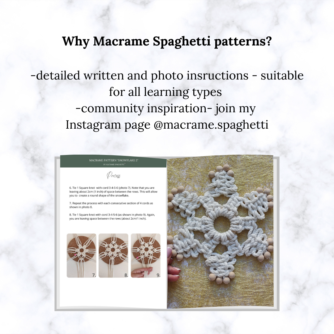 Macrame Pattern Snowflake - PDF Download - ENGLISH
